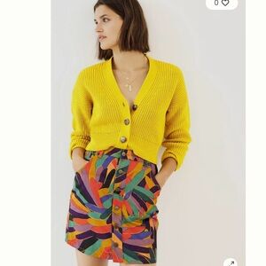 Farm Rio Kiki Corduroy Mini Skirt Sz- XS Artsy Dopamine Colorblock Indie Kidcore